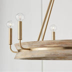 Capital Lighting Finn 31''w X 27.25''h 6-light Chandelier In Black Stain Wood And Matte Brass