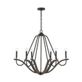 Capital Lighting 447661CK Carbon Grey,Black Iron 36''w X 29.5''h 6-light Chandelier In Carbon Grey Wood And Black Iron Image 1