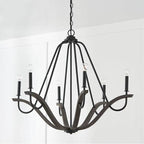Capital Lighting 447661CK Carbon Grey,Black Iron 36''w X 29.5''h 6-light Chandelier In Carbon Grey Wood And Black Iron Image 2
