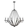 Capital Lighting 447662CK Carbon Grey,Black Iron 43''w X 38.5''h 6-light Chandelier In Carbon Grey Wood And Black Iron Image 1