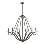 Capital Lighting 447662CK Carbon Grey,Black Iron 43''w X 38.5''h 6-light Chandelier In Carbon Grey Wood And Black Iron Image 1