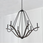 Capital Lighting 447662CK Carbon Grey,Black Iron 43''w X 38.5''h 6-light Chandelier In Carbon Grey Wood And Black Iron Image 2