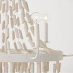Capital Lighting Carissa 31''w X 42''h 6-light Chandelier In Organic White With White Washed Natural Eucalyptus Beads