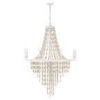 Capital Lighting 447782OW Organic White 40.5''w X 54.25''h 8-light Chandelier In Organic White With White Washed Natural Eucalyptus Beads Image 1