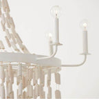Capital Lighting Carissa 40.5''w X 54.25''h 8-light Chandelier In Organic White With White Washed Natural Eucalyptus Beads