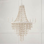 Capital Lighting 447782OW Organic White 40.5''w X 54.25''h 8-light Chandelier In Organic White With White Washed Natural Eucalyptus Beads Image 2