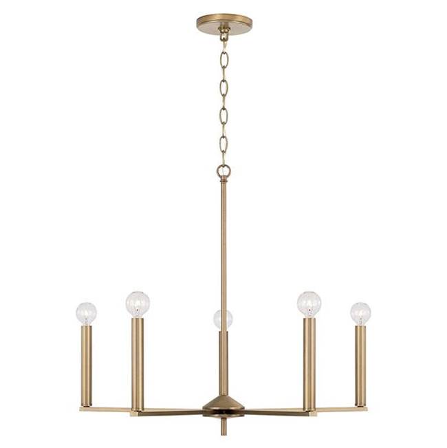 Capital Lighting 448651AD Aged Brass 27.75''w X 24''h 5-light Chandelier In Aged Brass Image 1