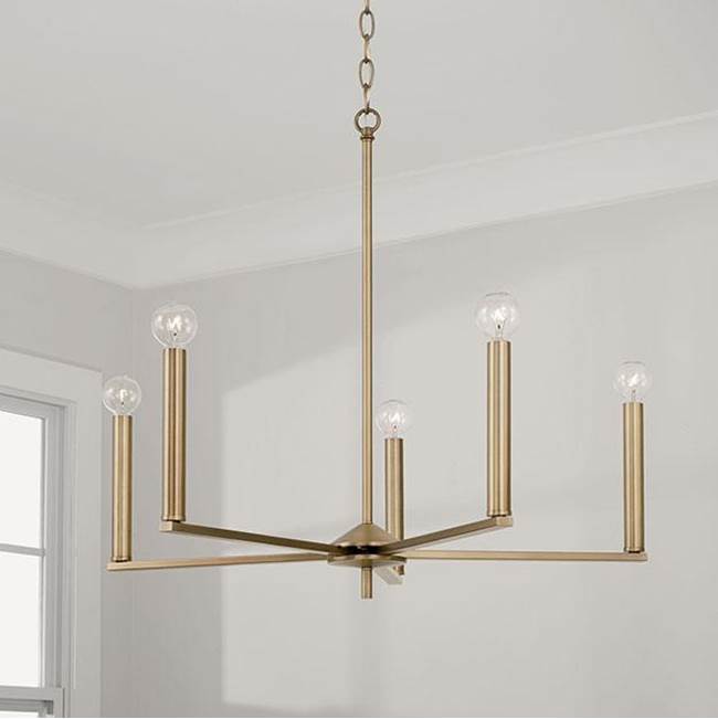 Capital Lighting 448651AD Aged Brass 27.75''w X 24''h 5-light Chandelier In Aged Brass Image 2