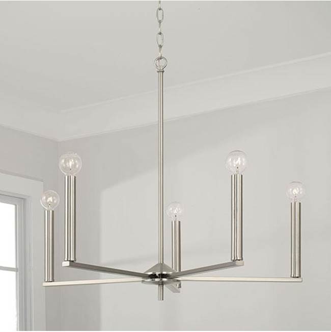 Capital Lighting 448651BN Brushed Nickel 27.75''w X 24''h 5-light Chandelier In Brushed Nickel Image 2