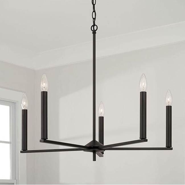 Capital Lighting 448651MB Matte Black 27.75''w X 24''h 5-light Chandelier In Matte Black Image 2