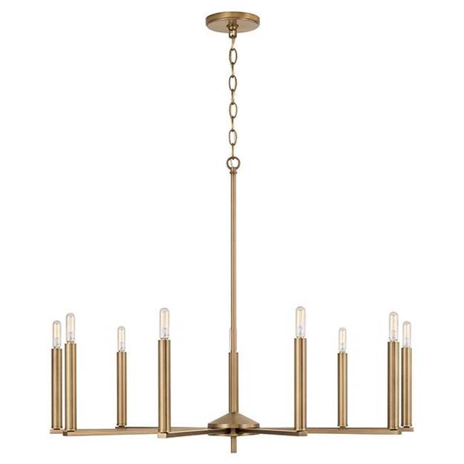 Capital Lighting 448691AD Aged Brass 34''w X 27''h 9-light Chandelier In Aged Brass Image 1