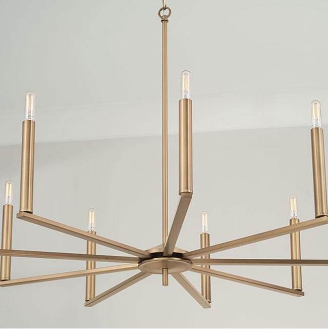 Capital Lighting Portman 34''w X 27''h 9-light Chandelier In Aged Brass