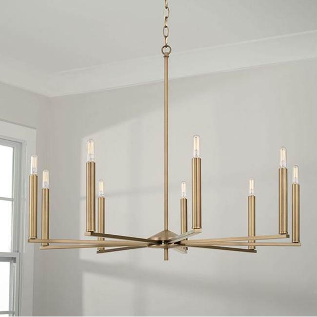 Capital Lighting 448691AD Aged Brass 34''w X 27''h 9-light Chandelier In Aged Brass Image 2