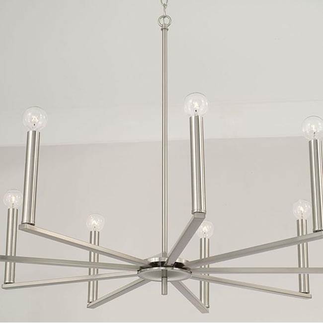 Capital Lighting Portman 34''w X 27''h 9-light Chandelier In Aged Brass