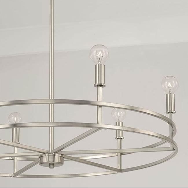 Capital Lighting Fuller 28''w X 23.75''h 6-light Chandelier In Aged Brass
