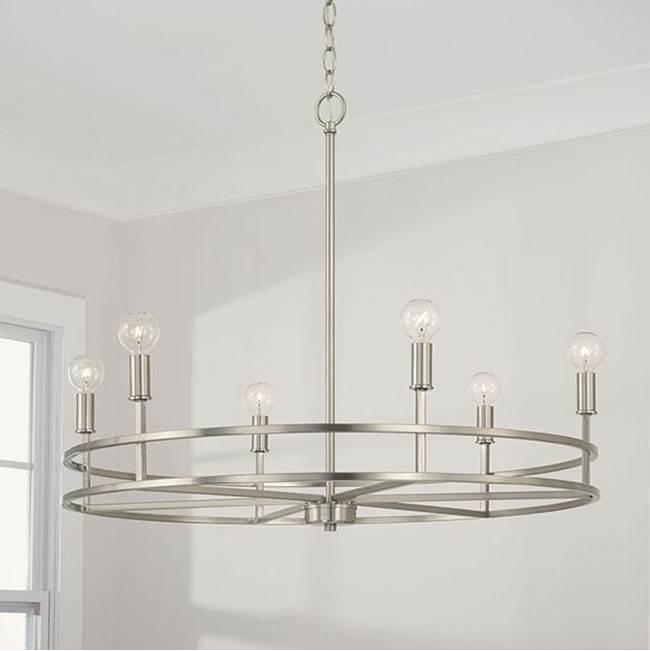 Capital Lighting 448761BN Brushed Nickel 28''w X 23.75''h 6-light Chandelier In Brushed Nickel Image 2