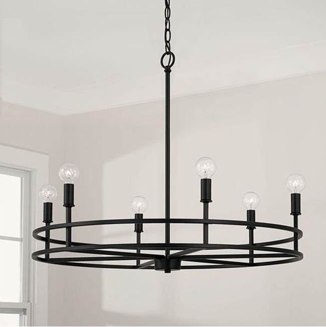 Capital Lighting 448761MB Matte Black 28''w X 23.75''h 6-light Chandelier In Matte Black Image 2