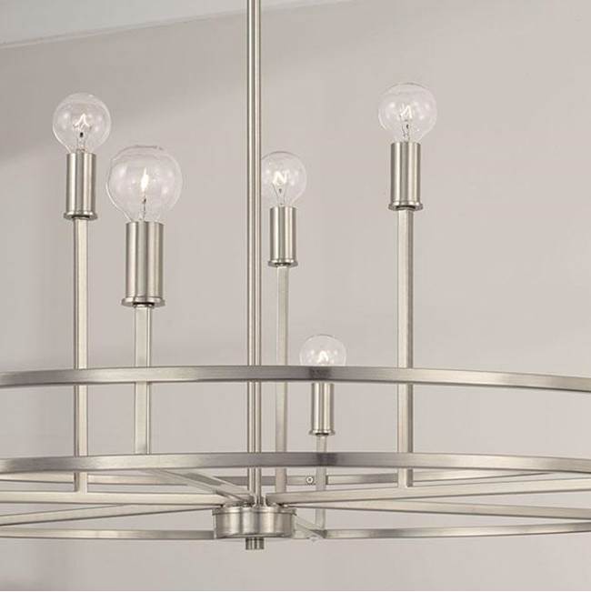 Capital Lighting Fuller 34.75''w X 26''h 9-light Chandelier In Aged Brass