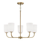 Capital Lighting 448851AD-542 Aged Brass 26''w X 19.75''h 5-light Chandelier In Aged Brass With Soft White Glass Image 1
