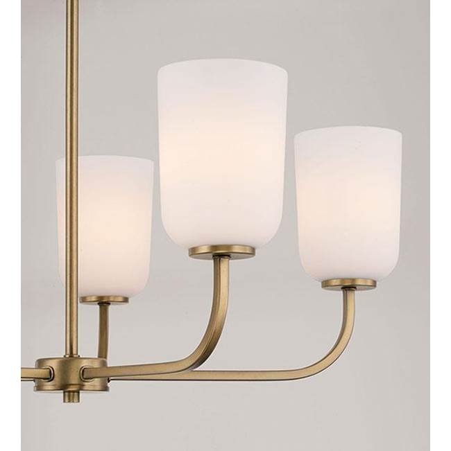 Capital Lighting Lawson 26''w X 19.75''h 5-light Chandelier In Aged Brass With Soft White Glass