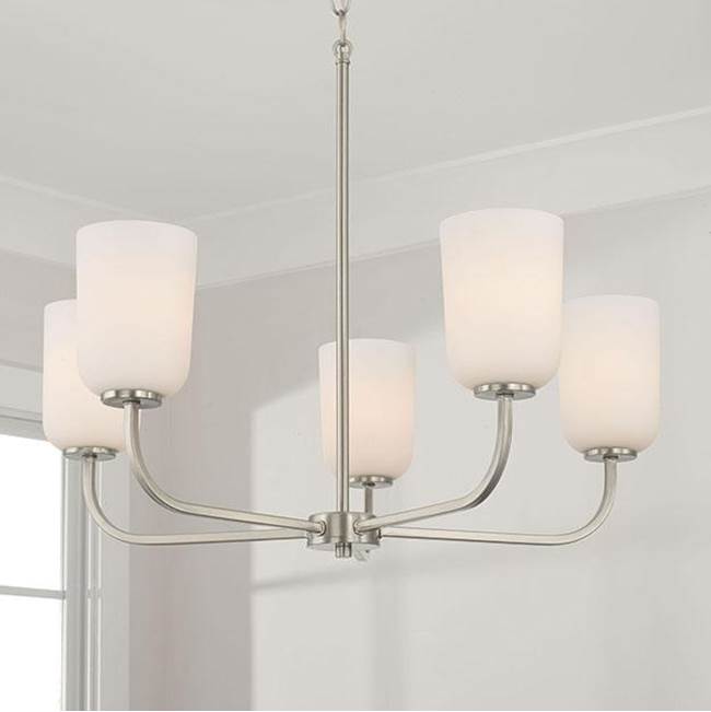 Capital Lighting 448851BN-542 Brushed Nickel 26''w X 19.75''h 5-light Chandelier In Brushed Nickel With Soft White Glass Image 2