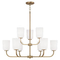 Capital Lighting 448891AD-542 Aged Brass 32''w X 26.75''h 9-light Chandelier In Aged Brass With Soft White Glass Image 1