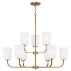 Capital Lighting 448891AD-542 Aged Brass 32''w X 26.75''h 9-light Chandelier In Aged Brass With Soft White Glass Image 1