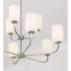 Capital Lighting Lawson 32''w X 26.75''h 9-light Chandelier In Aged Brass With Soft White Glass