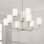 Capital Lighting 448891BN-542 Brushed Nickel 32''w X 26.75''h 9-light Chandelier In Brushed Nickel With Soft White Glass Image 2