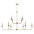Capital Lighting 448901AD Aged Brass 56'' W X 35'' H 10-light Two-tier Chandelier In Aged Brass With Flared Candlesticks Image 1