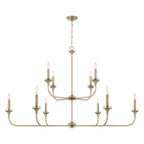 Capital Lighting 448901AD Aged Brass 56'' W X 35'' H 10-light Two-tier Chandelier In Aged Brass With Flared Candlesticks Image 1