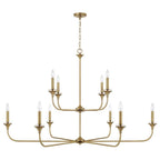 Capital Lighting 448901AD Aged Brass 56'' W X 35'' H 10-light Two-tier Chandelier In Aged Brass With Flared Candlesticks Image 2