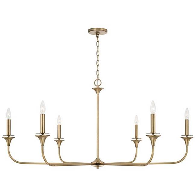 Capital Lighting 448961AD Aged Brass 49''w X 22.75''h 6-light Chandelier In Aged Brass Image 1