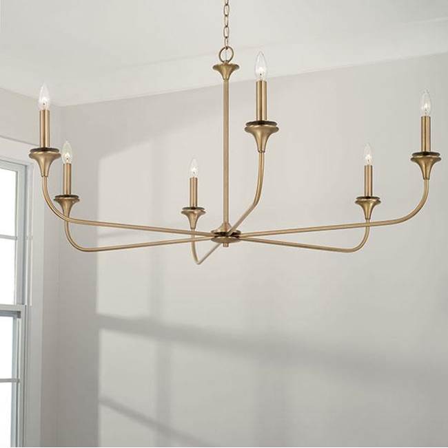 Capital Lighting 448961AD Aged Brass 49''w X 22.75''h 6-light Chandelier In Aged Brass Image 2
