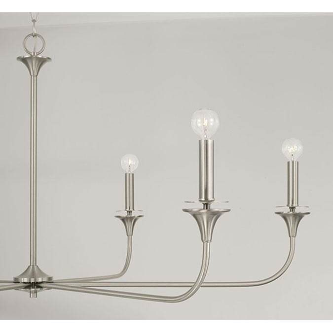 Capital Lighting Presley 49''w X 22.75''h 6-light Chandelier In Aged Brass