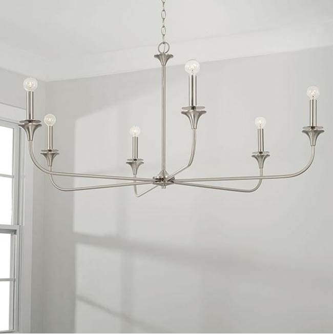 Capital Lighting 448961BN Brushed Nickel 49''w X 22.75''h 6-light Chandelier In Brushed Nickel Image 2