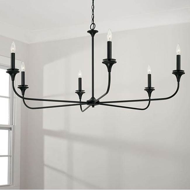 Capital Lighting 448961MB Matte Black 49''w X 22.75''h 6-light Chandelier In Matte Black Image 2