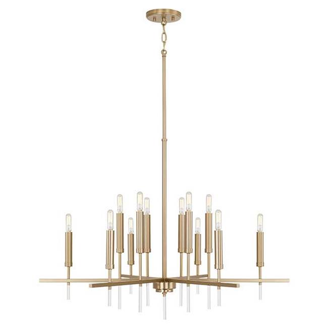 Capital Lighting 449301MA Matte Brass 35''w X 25''h 12-light Chandelier In Matte Brass With Acrylic Finial Accents Image 1