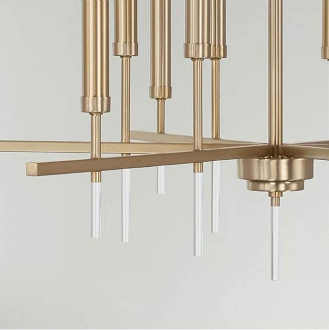 Capital Lighting Elora 35''w X 25''h 12-light Chandelier In Matte Brass With Acrylic Finial Accents