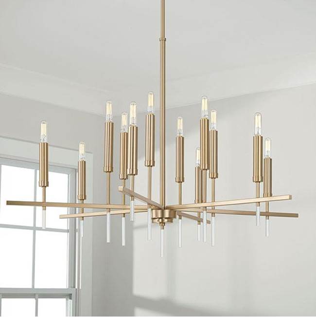 Capital Lighting 449301MA Matte Brass 35''w X 25''h 12-light Chandelier In Matte Brass With Acrylic Finial Accents Image 2