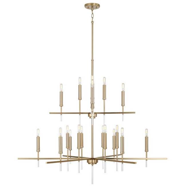 Capital Lighting 449302MA Matte Brass 48''w X 39.5''h 20-light Two-tier Chandelier In Matte Brass With Acrylic Finial Accents Image 1