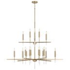 Capital Lighting 449302MA Matte Brass 48''w X 39.5''h 20-light Two-tier Chandelier In Matte Brass With Acrylic Finial Accents Image 1