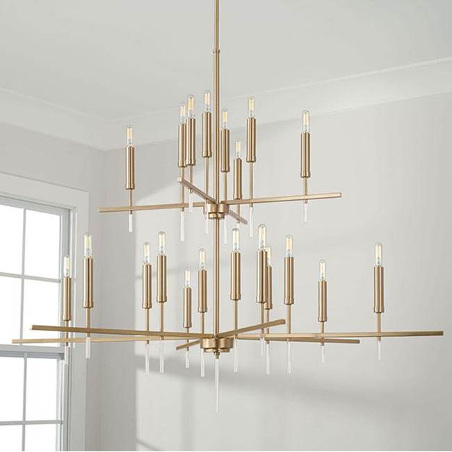 Capital Lighting 449302MA Matte Brass 48''w X 39.5''h 20-light Two-tier Chandelier In Matte Brass With Acrylic Finial Accents Image 2