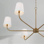 Capital Lighting Brody 47''w X 21.25''h 6-light Chandelier In Aged Brass With White Fabric Stay-straight Shade