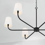 Capital Lighting Brody 47''w X 21.25''h 6-light Chandelier In Aged Brass With White Fabric Stay-straight Shade