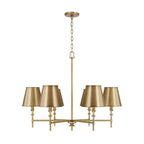 Capital Lighting 449761AD-707 Aged Brass 34''w X 27''h 6-light Chandelier In Aged Brass With Metal Shade With White Interior Image 1