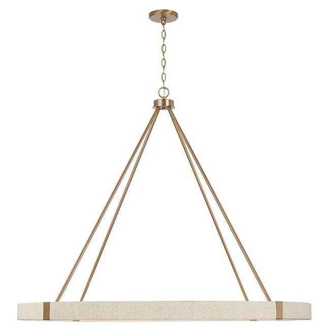 Capital Lighting 449801MA Matte Brass 47.75''w X 40''h 12-light Chandelier In Matte Brass With Bleached Natural Rope Image 1
