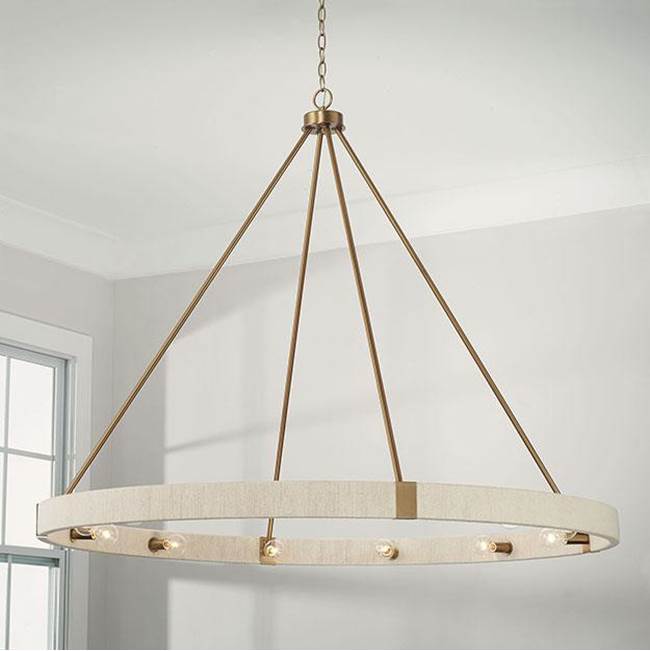 Capital Lighting 449801MA Matte Brass 47.75''w X 40''h 12-light Chandelier In Matte Brass With Bleached Natural Rope Image 2