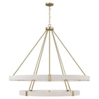 Capital Lighting 449802MA Matte Brass 48'' W X 41'' H 20-light Two-tier Chandelier In Matte Brass With Bleached Natural Rope Image 1