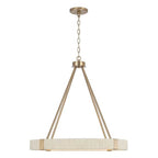 Capital Lighting 449841MA Matte Brass 26''w X 25.5''h 4-light Chandelier In Matte Brass With Bleached Natural Rope Image 1